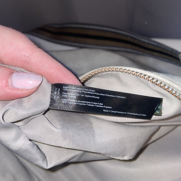 Anthropologie Vegan Leather Suede Crossbody Bag Purse Double Pouch Tan Gray - Picture 10 of 16